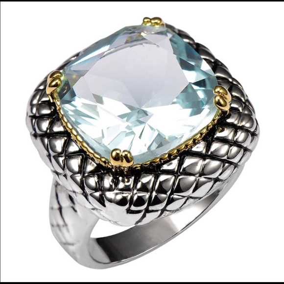 Jewelry - Aquamarine Sterling Silver and Gold Vermeil